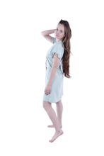 Load image into Gallery viewer, Women Short Sleeve Frill Dress - Cameo Green

