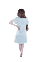 Load image into Gallery viewer, Women Short Sleeve Frill Dress - Cameo Green
