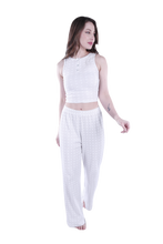 تحميل الصورة إلى عارض المعرض، Women Tank Top Rib Pajama - Grey Square Plaids
