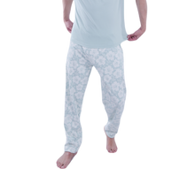 Load image into Gallery viewer, Men Lounge Pants - Green White Flower
