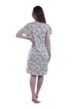 Load image into Gallery viewer, Women Short Sleeve Frill Dress - Transparent Yellow Garden Flower
