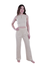 تحميل الصورة إلى عارض المعرض، Women Tank Top Rib Pajama - White Cap Gray
