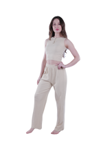 تحميل الصورة إلى عارض المعرض، Women Tank Top Rib Pajama - White Cap Gray
