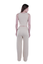 تحميل الصورة إلى عارض المعرض، Women Tank Top Rib Pajama - White Cap Gray

